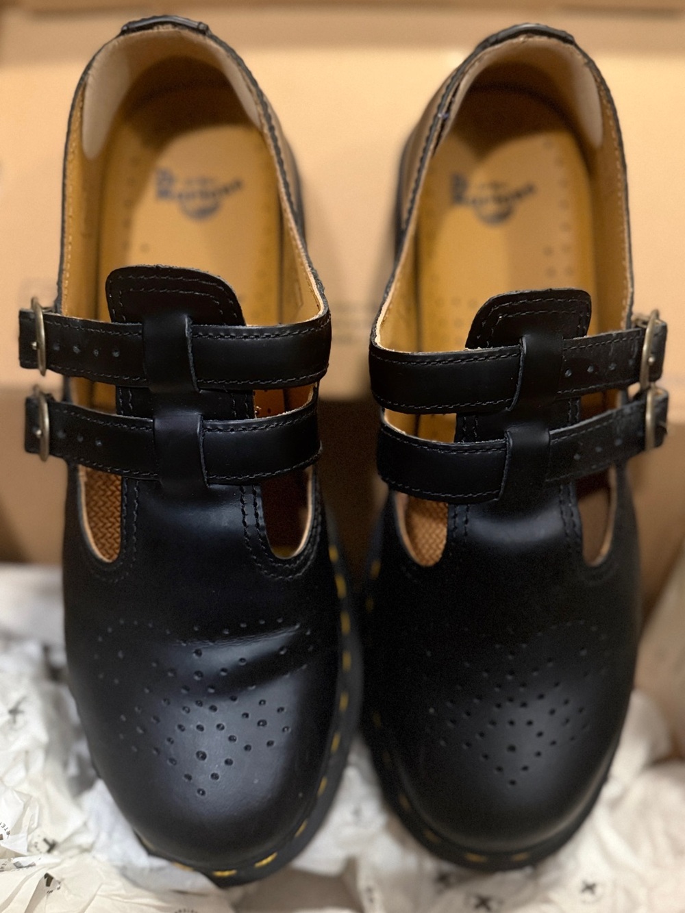 Dr. Martens Black Leather Double Monk Strap Loafers